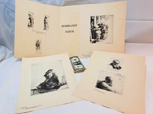 Rembrandt Album: 4 frameable 13"x11" sheets of etchings